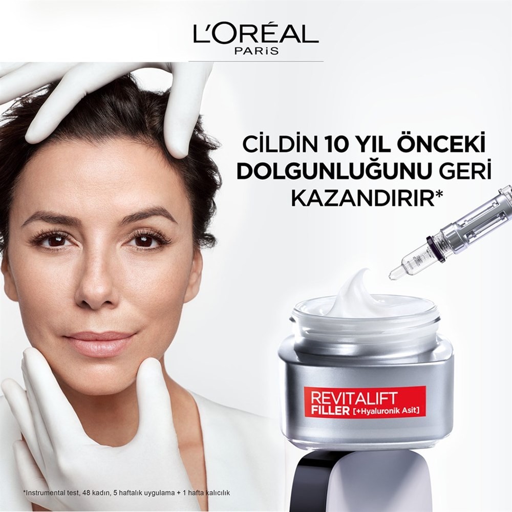 Loreal Paris Revitalift Filler +Hyaluronic Acid Yoğun Dolgunlaştırıcı Yaşlanma Karşıtı Gündüz Kremi 50 ml