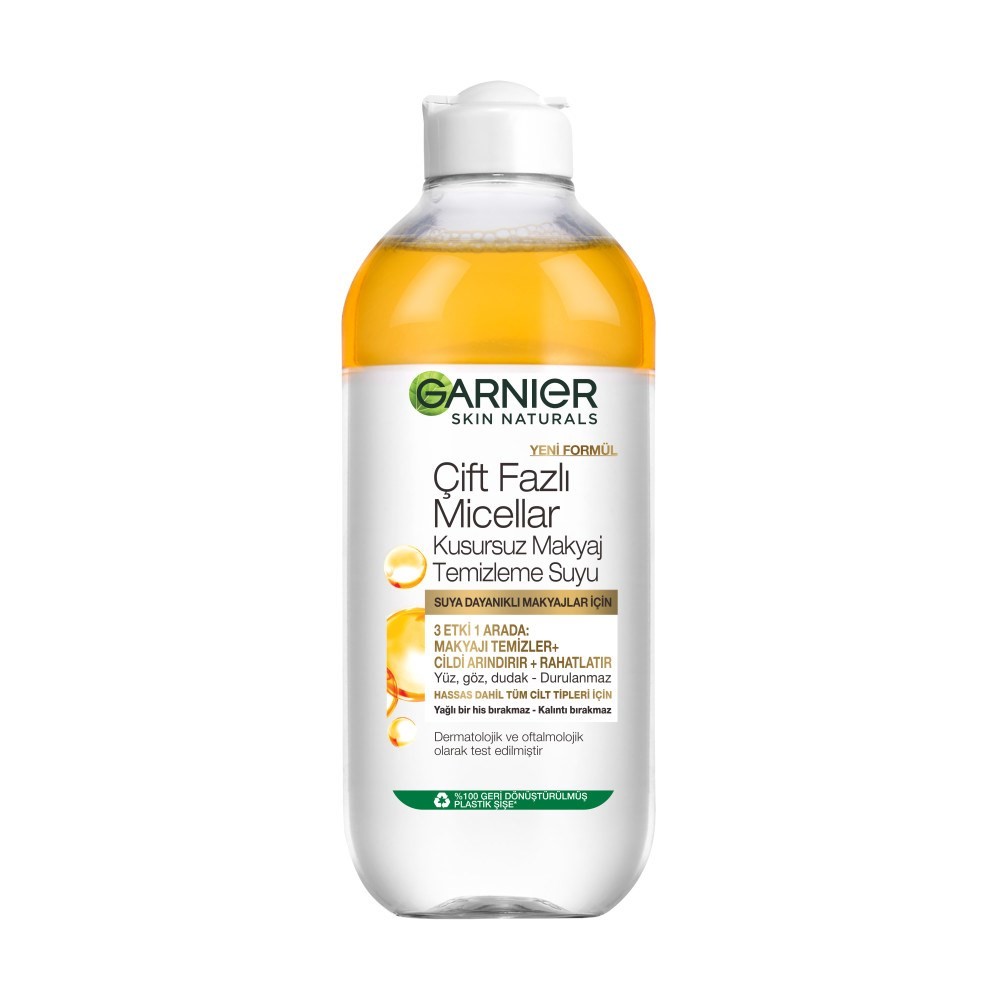 Garnier Skin Naturals Çift Fazlı Micellar Kusursuz Makyaj Temizleme Suyu 400 ml