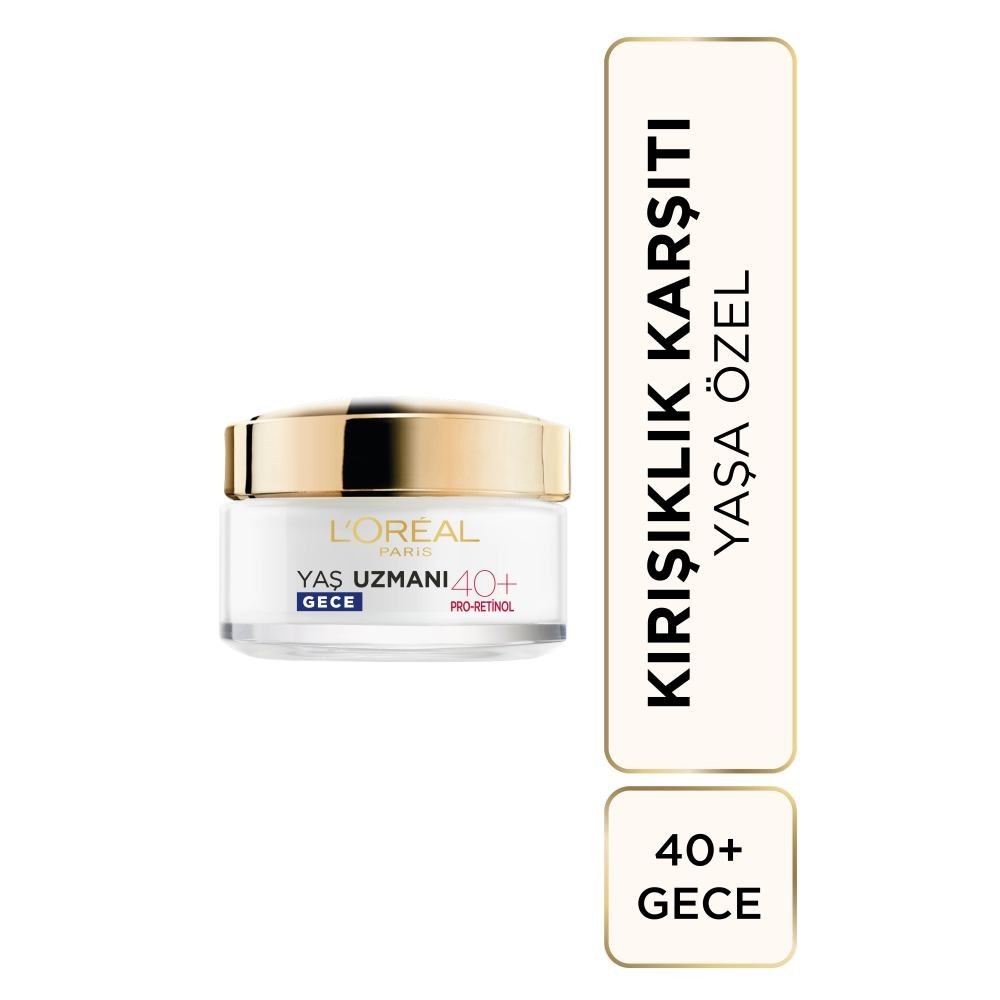 Loreal Paris Yaş Uzmanı 40+ Kırışıklık Karşıtı Sıkılaştırıcı Gece Kremi 50 ml