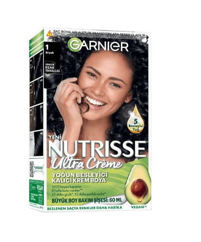 Garnier Nutrisse Ultra Creme Kit Saç Boyası 1.0 Siyah