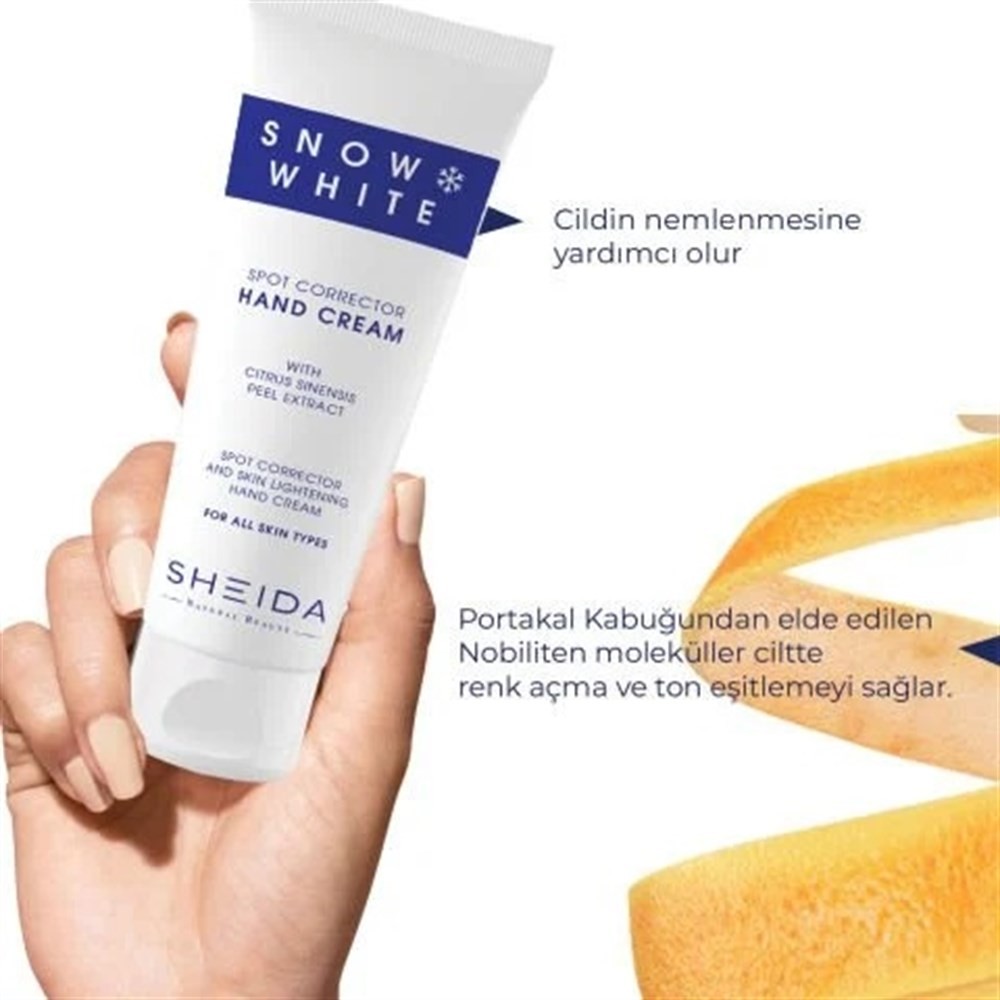 Sheida Snow White El Bakım Kremi Leke Açıcı &amp; Cilt Tonlayıcı Hand Cream 75 ml