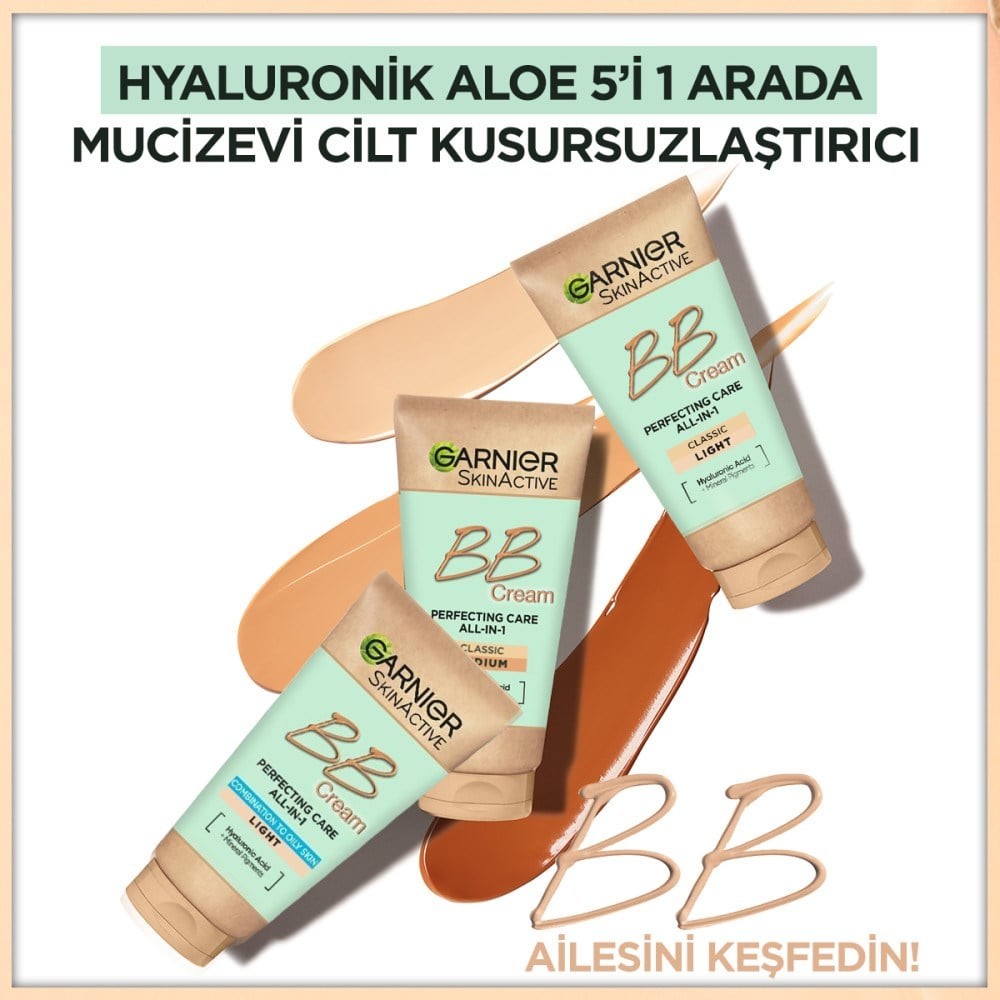 Garnier BB Krem Karma ve Yağlı Ciltler için Açık Ton Aloe Vera Özlü 50 ml