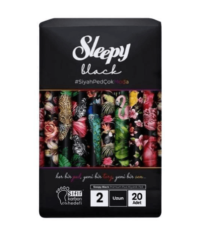 Sleepy Gece Pedi Siyah Süper Eco & Uzun 20li