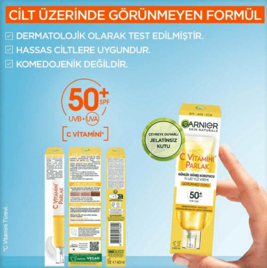 Garnier Skin Natural Nem. Yüz Krem 40ml C Vitamin Invısıble