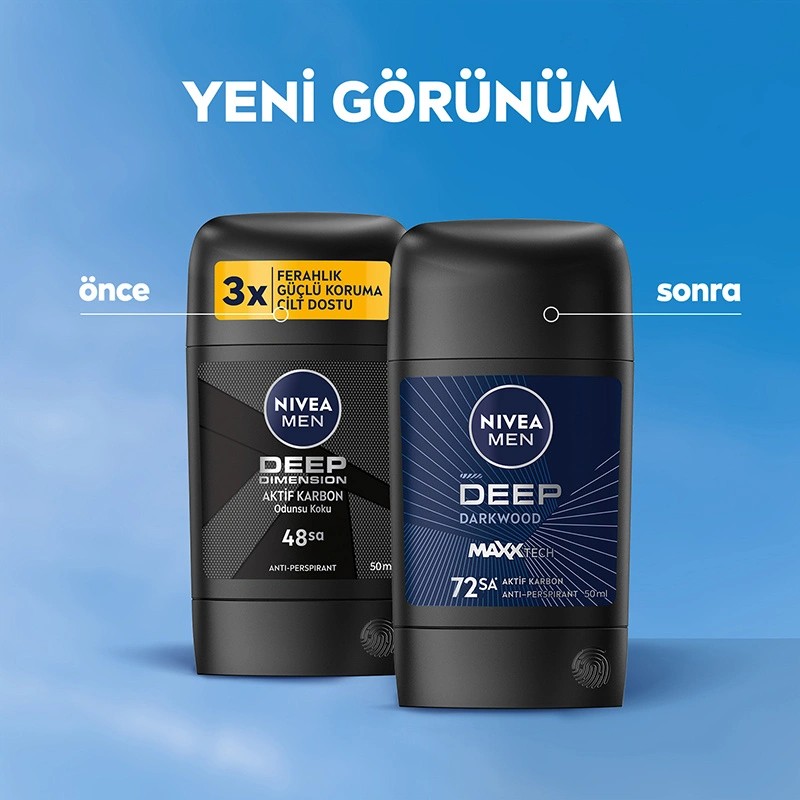 Nivea Men Stick Roll- On Erkek Deodorant Deep Dimension Aktif Karbon 50 ml