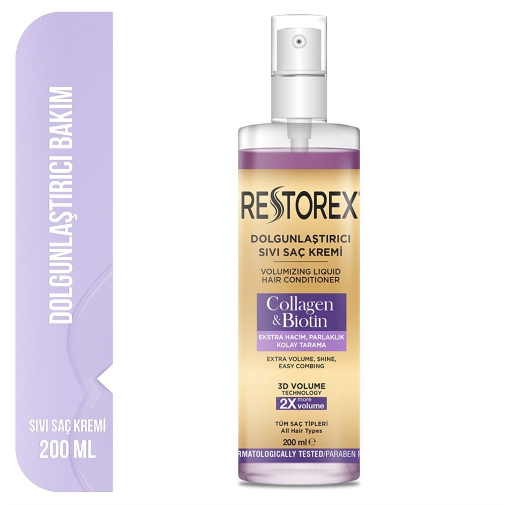 Restorex Dolgunlaştırıcı Sıvı Saç Bakım Kremi Kalojen &amp; Biotin Özlü 200 ml