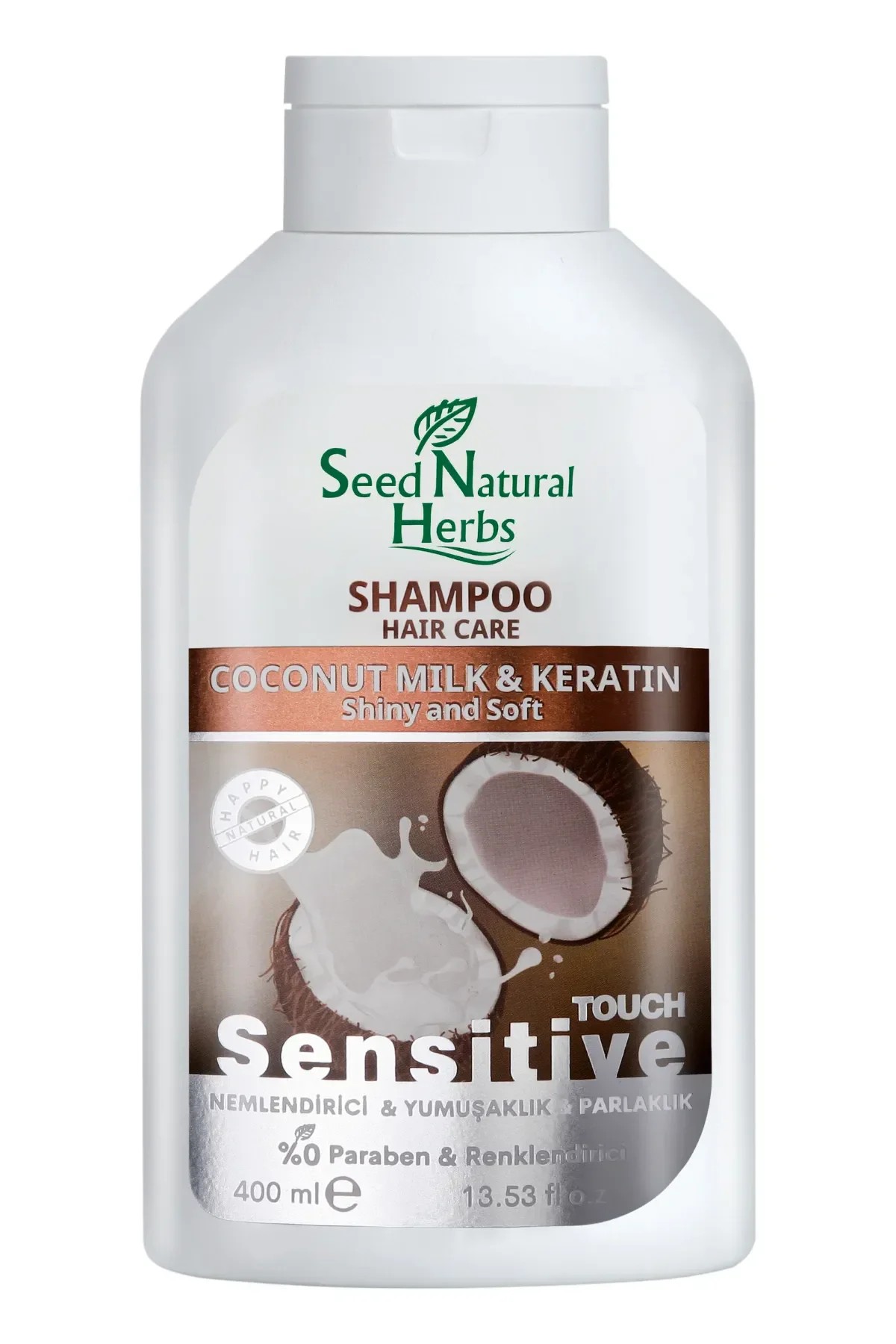 Seed Natural Herbs Hindistan Cevizi ve Keratin Şampuan Boyalı - Röfleli - Yıpranmış Saçlara İçin 400 ML