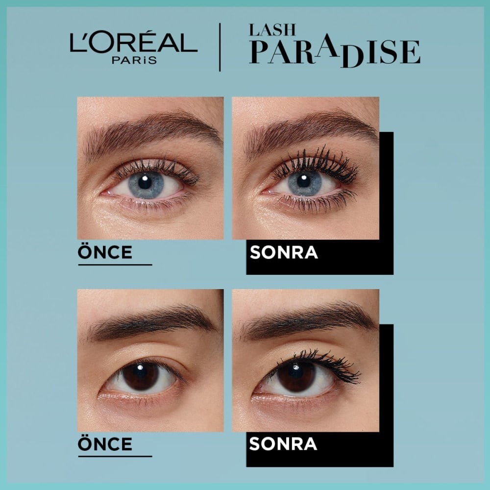 Loreal Paris Paradise Suya Dayanıklı Siyah Maskara - Waterproof