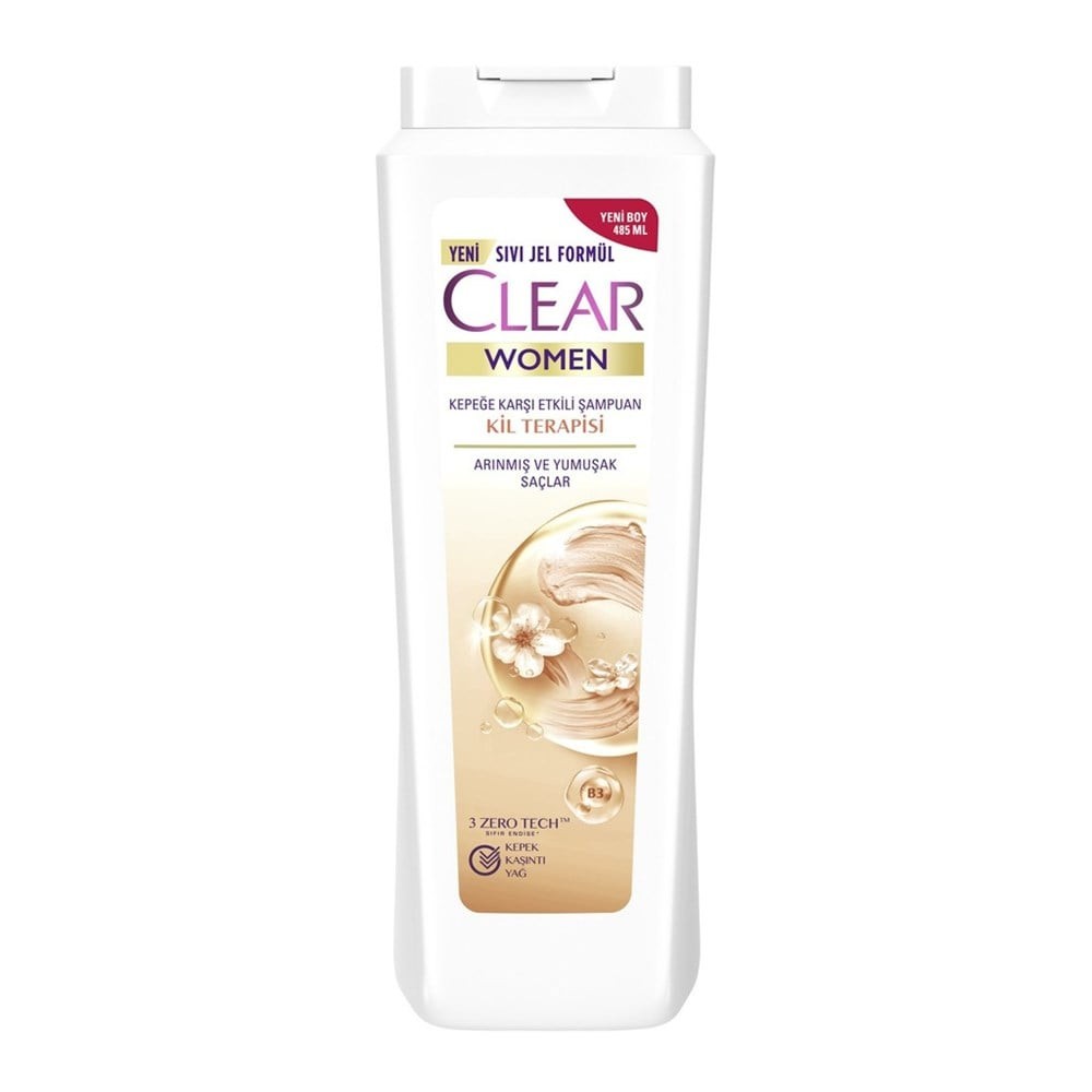 Clear Women Şampuan Kepek Karşıtı ve Kil Terapisi Etkili 485 ml