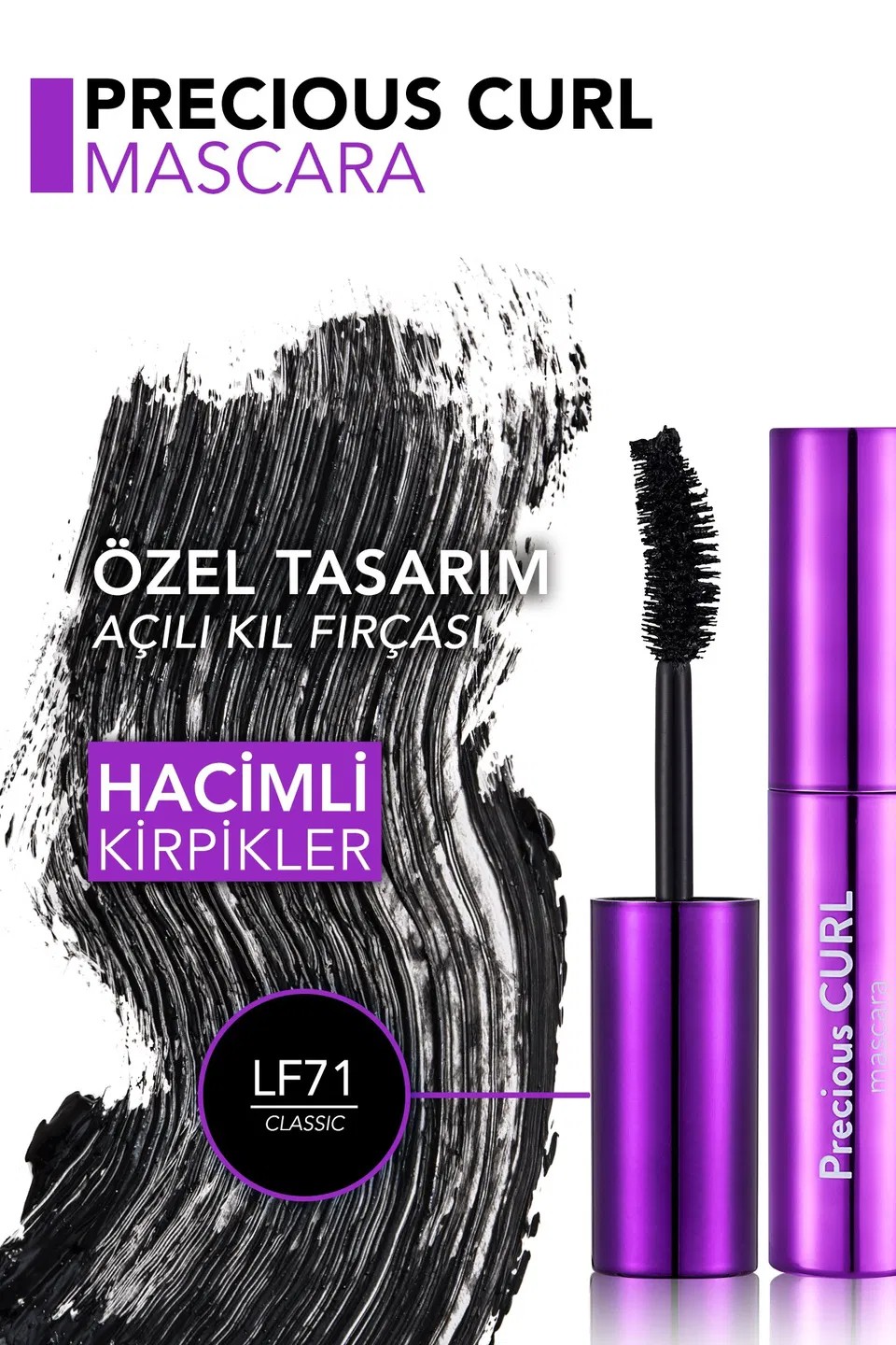 Flormar Precious Curl Yoğun Hacim & Kıvrım Veren Klasik Siyah Maskara