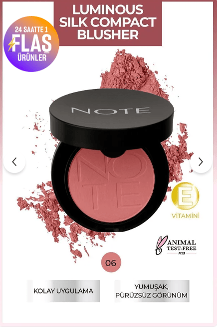 Note Luminous Silk Compact Allık 06 Sandy Pink