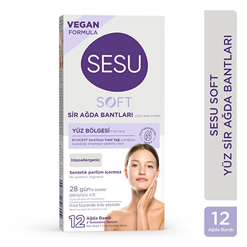 Sesu Soft Yüz Ağda Bandı 12'li