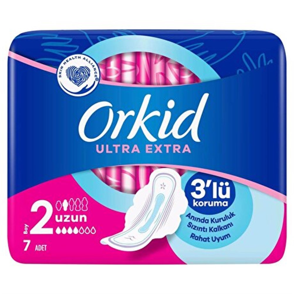 Orkid Ultra Extra Hijyenik Ped Uzun Tekli Paket 7li