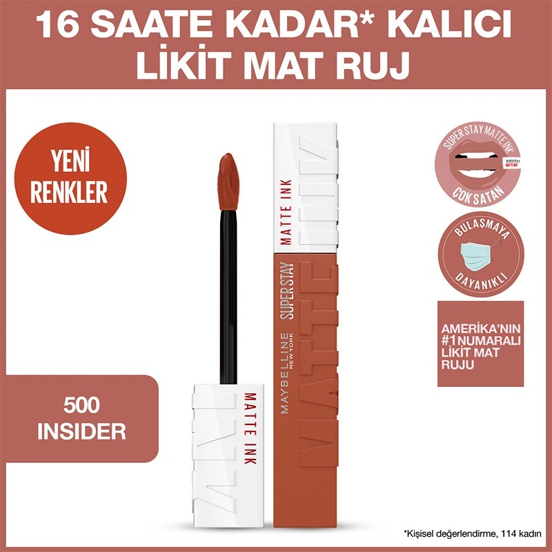 Maybelline New York Super Stay Matte Ink Likit Mat Ruj 500 Insider