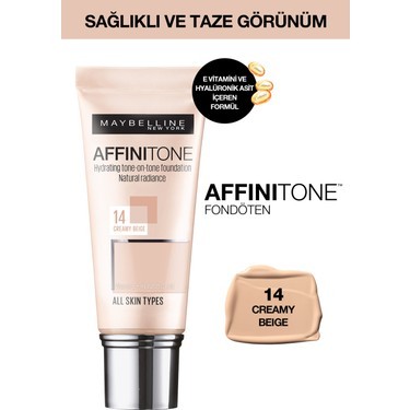 maybelline new york affinitone fondöten 14 creamy beige