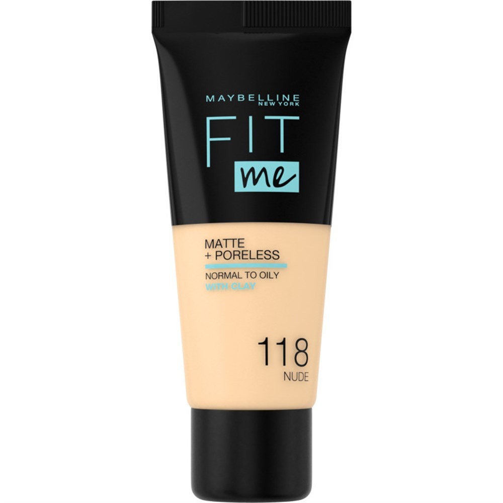 Maybelline New York Mat Fondöten - Fit Me Matte + Poreless Foundation 118 Nude