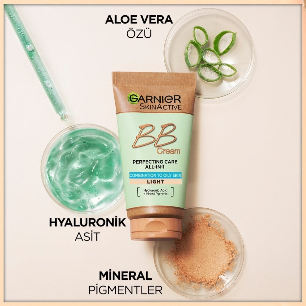 Garnier BB Krem Karma ve Yağlı Ciltler için Açık Ton Aloe Vera Özlü 50 ml