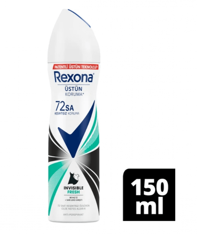 Rexona Anti-Perspirant Kadın Deodorant Invisible Fresh Black &amp; White 150 ml