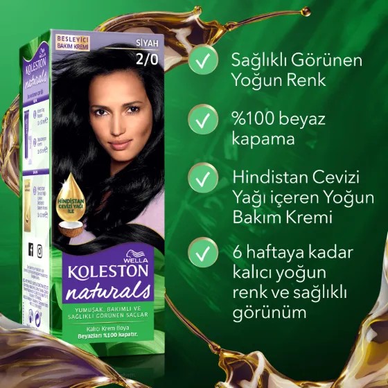Wella Koleston Naturals Saç Boyası 2/0 Siyah