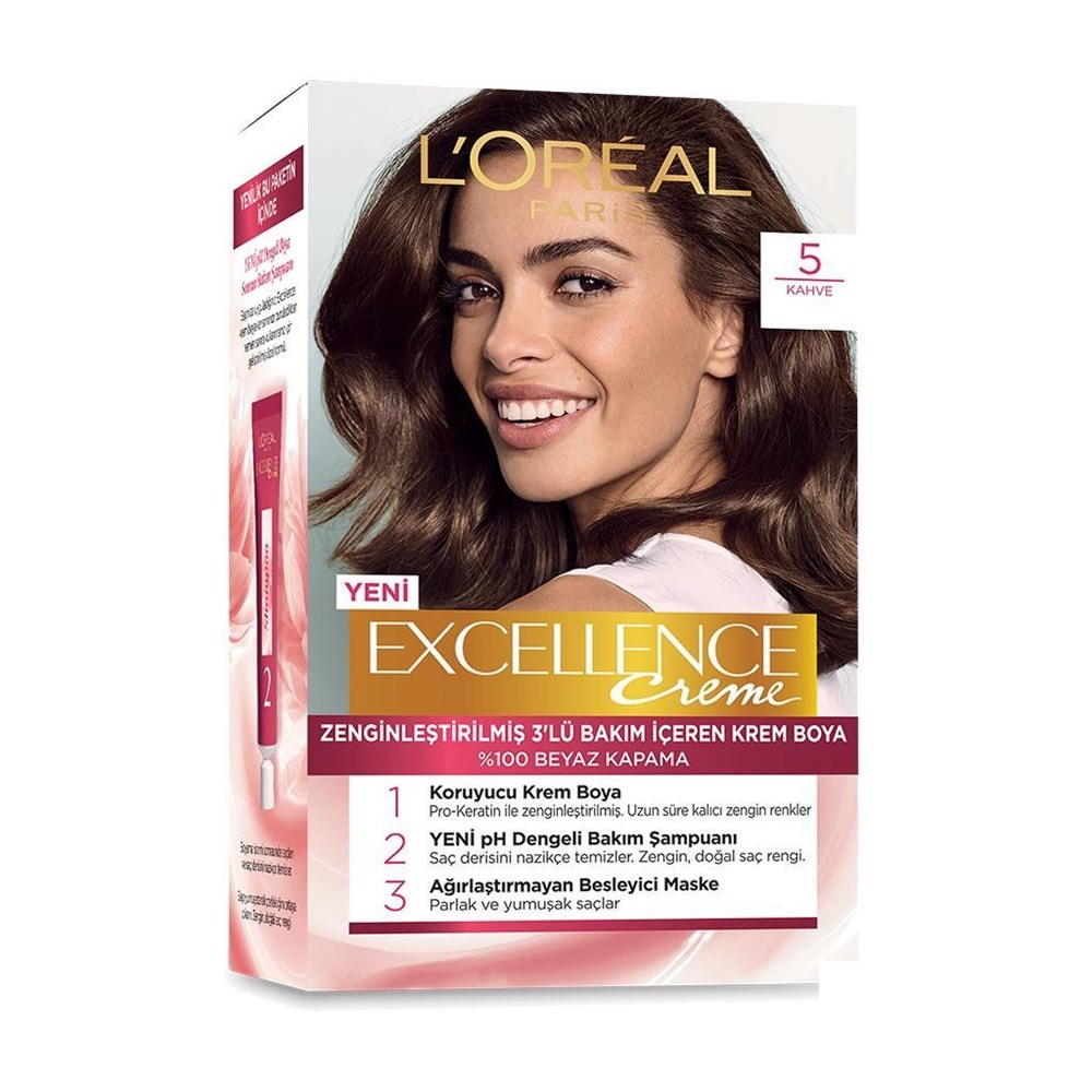 Loreal Paris Excellence Creme Kit Saç Boyası 5.0 Kahve