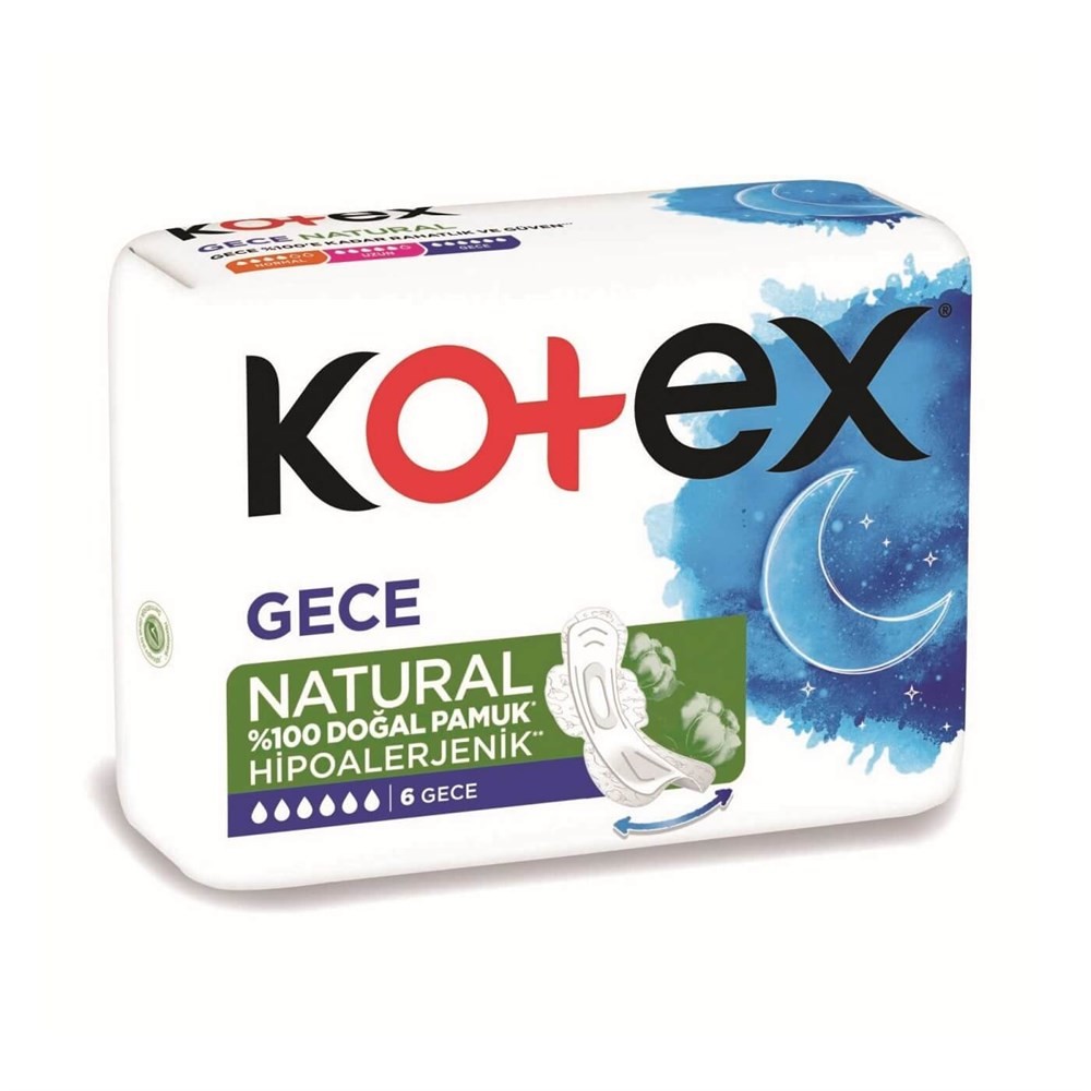 Kotex Hijyenik Ped Natural Ultra Single Gece 6lı