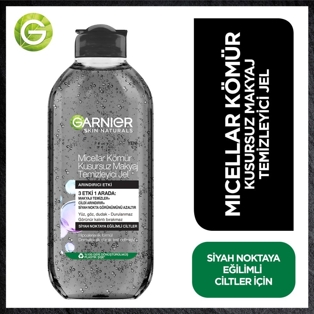 Garnier Micellar Kömür Kusursuz Makyaj Temizleyici Jel 400 ML