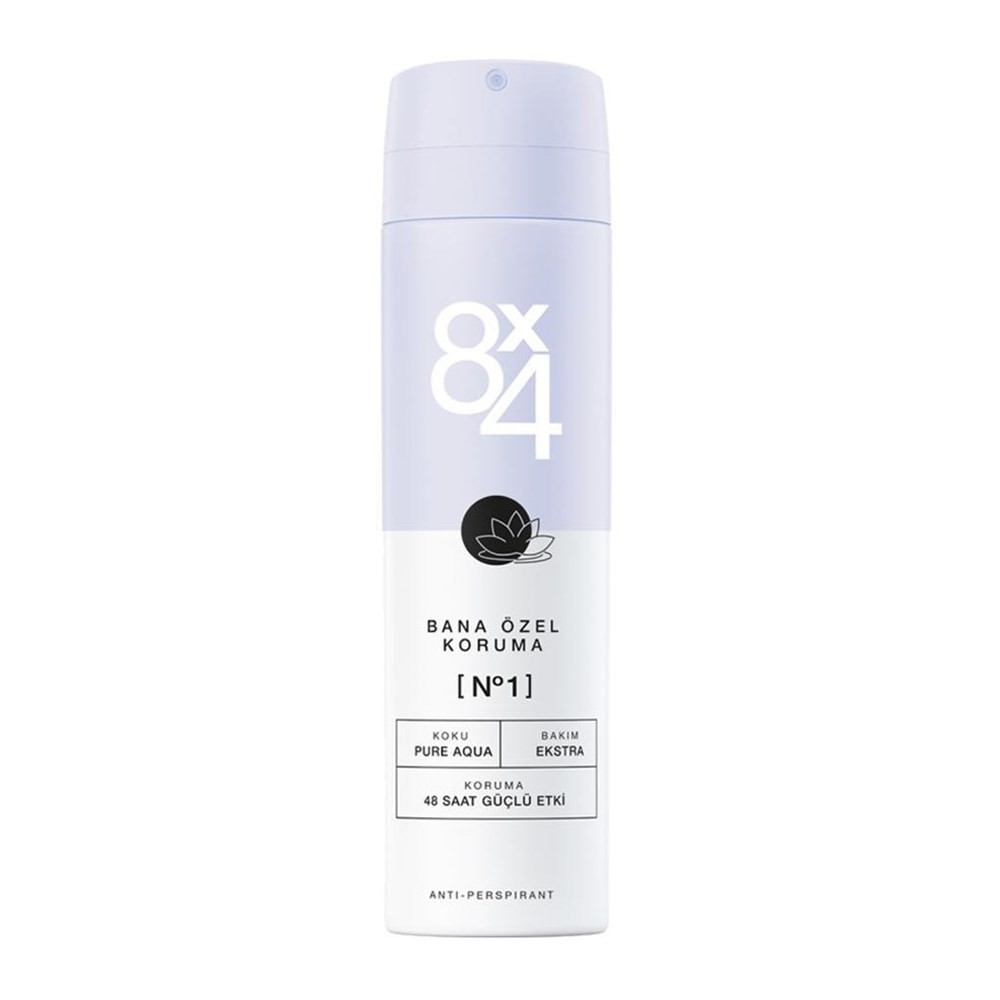 8x4 Kadın Sprey Deodorant No:01 Pure Aqua 150 ml