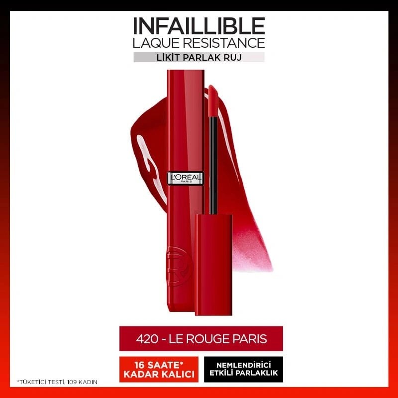 Loreal Paris Infaillible Laque Resistance Likit Parlak Ruj 420 Rouge Paris