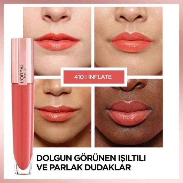 Loreal Paris Brilliant Signature Plump In Gloss - Dudak Parlatıcı Ruj No: 410