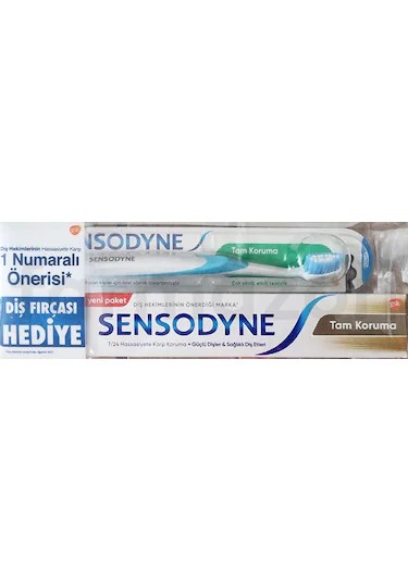 Sensodyne Tam Koruma Diş Macunu 75 ml + Sensodyn Yumuşak Diş Fırçası Hediyeli