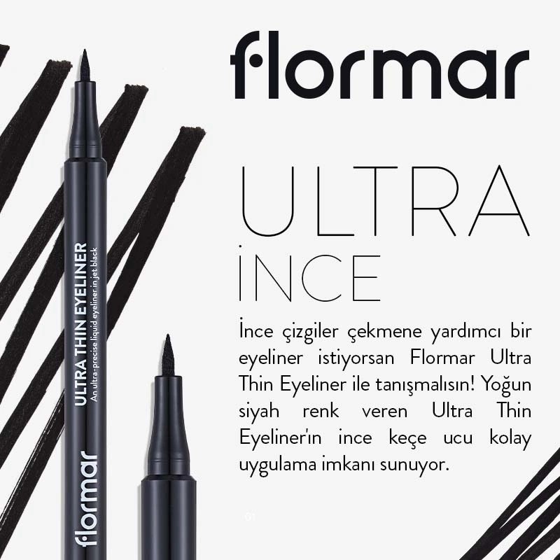 Flormar Göz Kalemi Ultra Thin Eyeliner Black