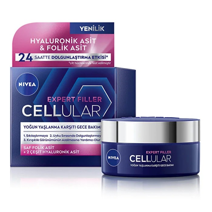 Nivea Cellular Expert Filler Sıkılaştırıcı Yaşlanma Karşıtı Gece Yüz Bakım Kremi 50 ml