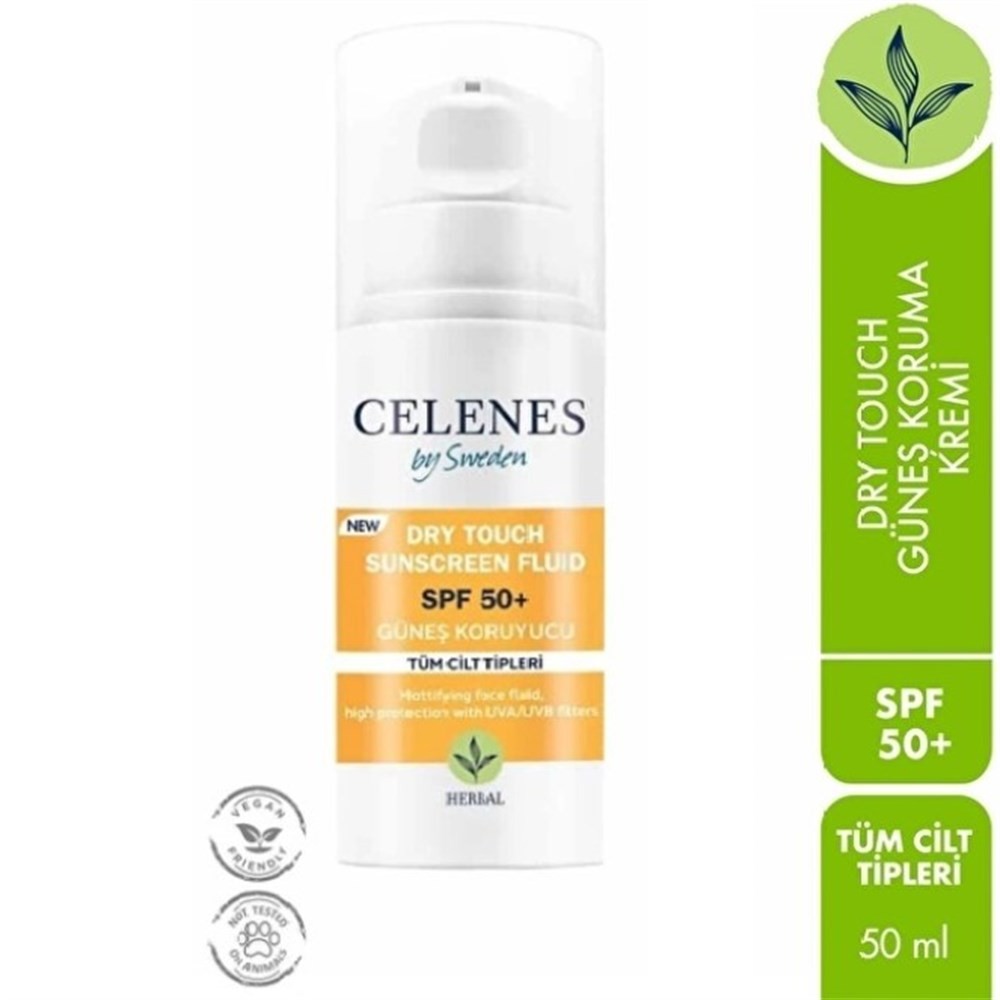 Celenes By Sweden Dry Touch Sunscreen Fluid +50Spf Güneş Koruyucu 50 ml