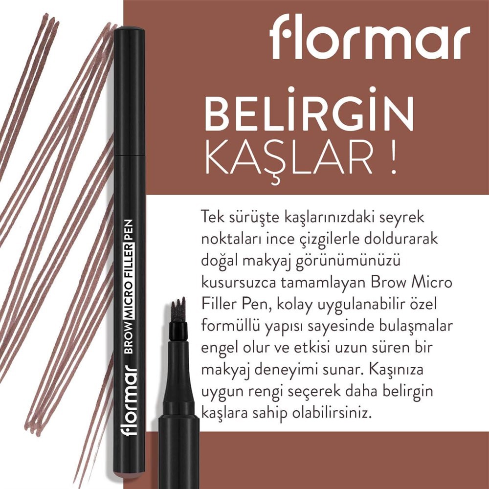 Flormar Brow Micro Filler Pencil Kaş Doldurucu Kalem - 02 Medium Brown