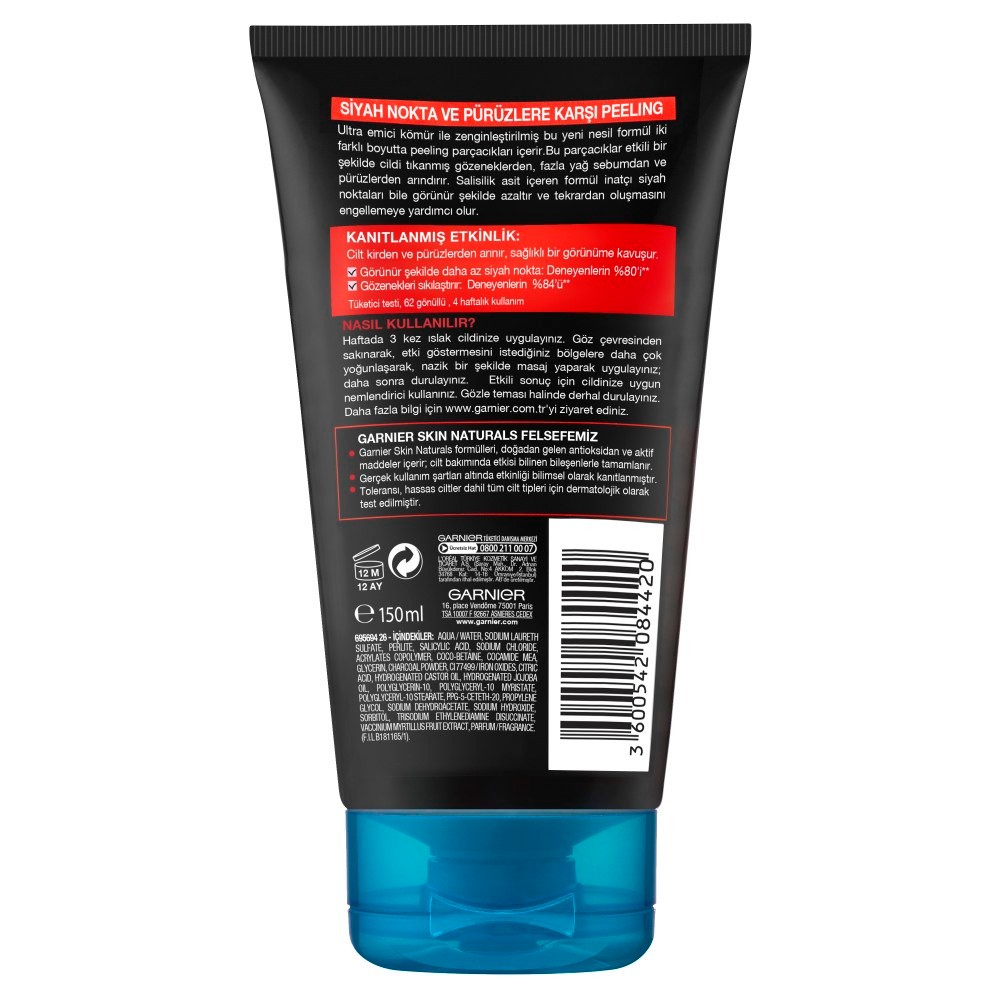 Garnier Saf & Temiz Siyah Nokta Karşıtı Kömürlü Peeling 150 ml