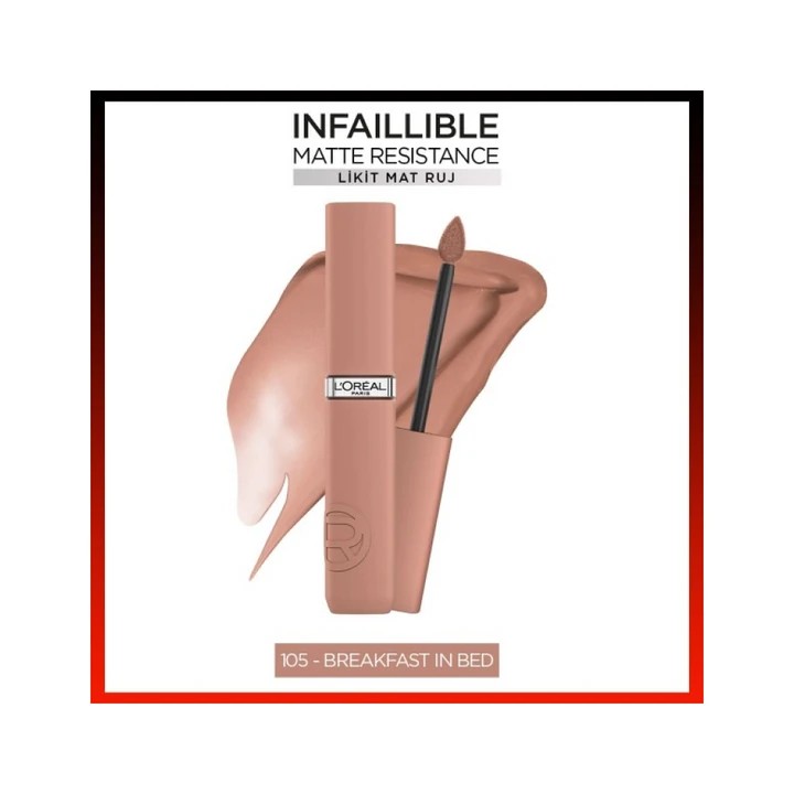 Loreal Paris Infaillible Matte Resistance Likit Mat Ruj 105 Breakfast In Bed