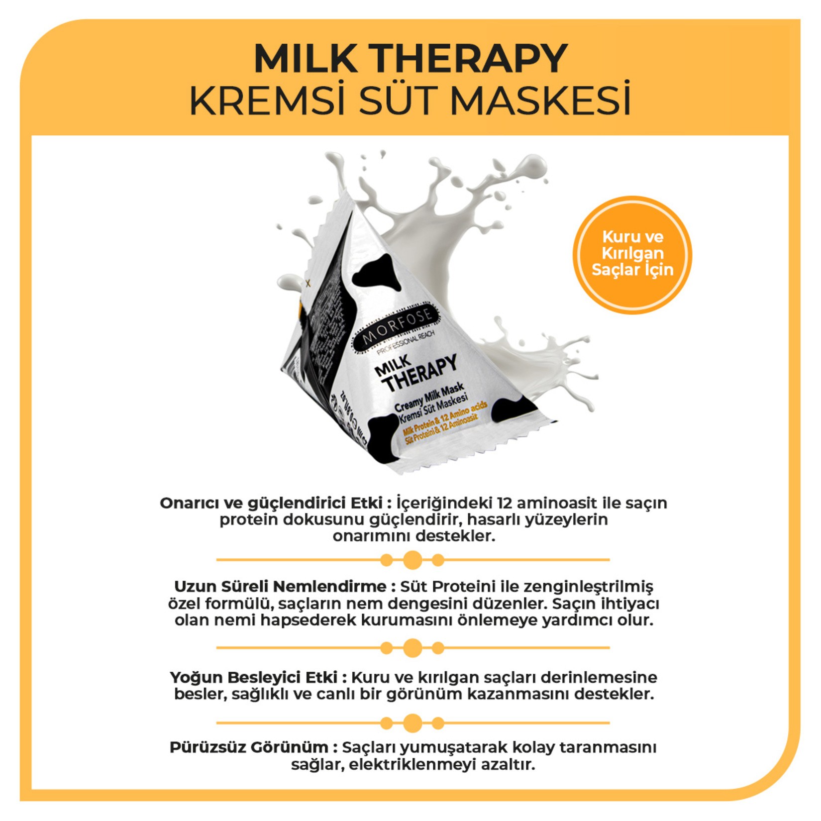 Morfose Milk Therapy  Süt Saç Maskesi 25 ml