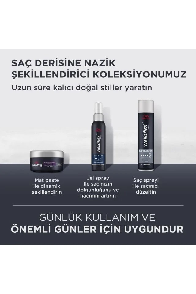 Wellaflex Jel Saç Spreyi Erkek Hacim veren Kalınlaştırıcı &ekstra Güçlü Tutuş 150 ml