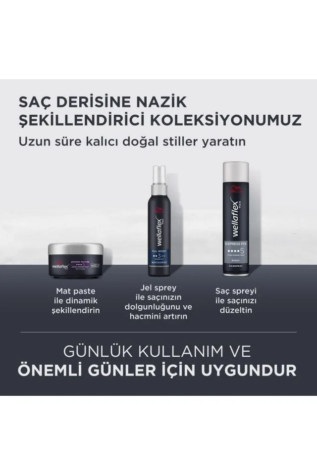 Wellaflex Jel Saç Spreyi Erkek Hacim veren Kalınlaştırıcı &ekstra Güçlü Tutuş 150 ml