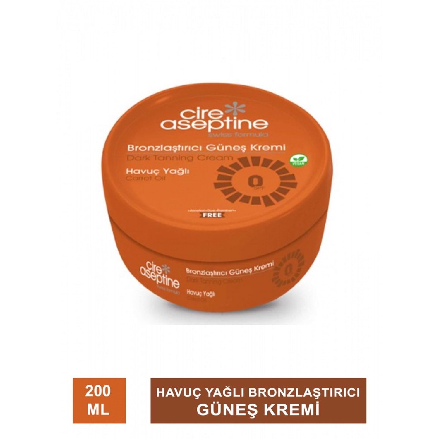 Cire Aseptine Havuç Yağlı Bronzlaştırıcı Güneş Kremi 200 ml