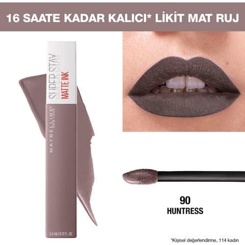 Maybelline New York Super Stay Matte Ink Likit Mat Ruj 90 Huntress