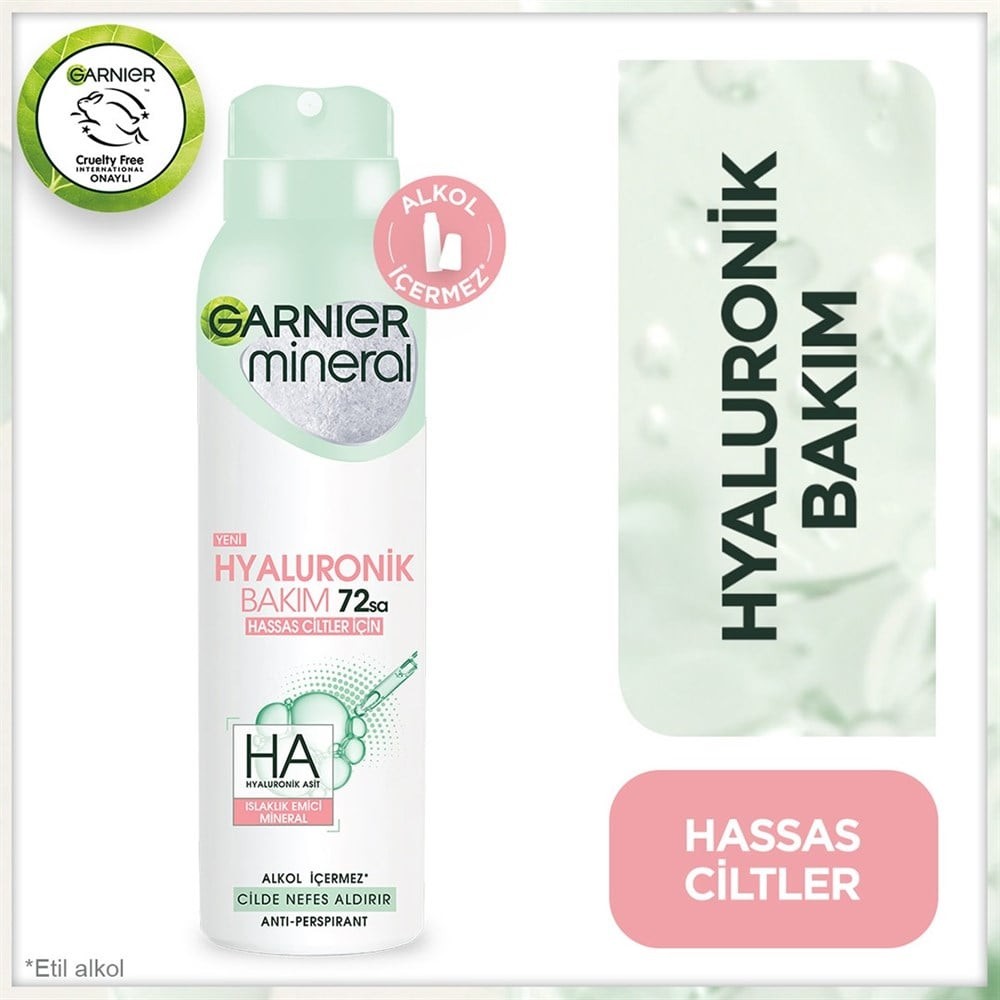 Garnier Mineral Hyaluronik Bakım Aerosol Kadın Deodorant 150 ml