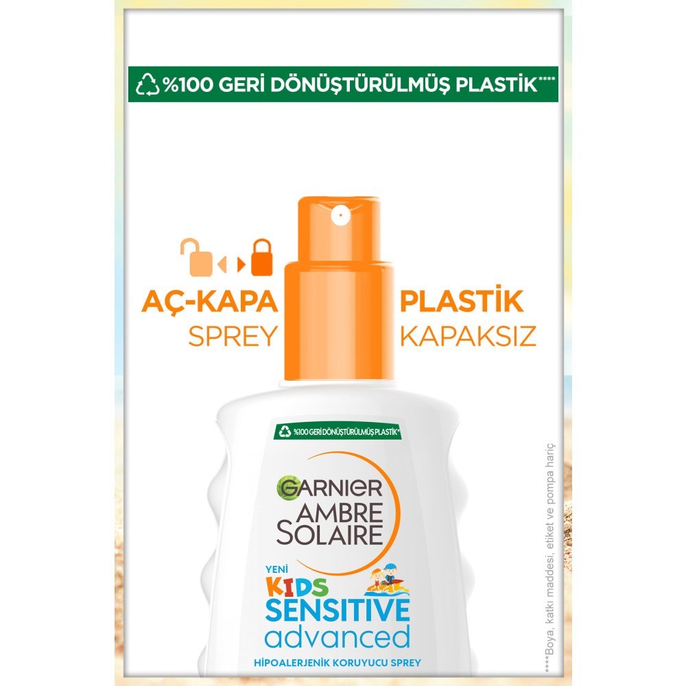 Garnier Ambre Solaire Kids-Çocuk Sensitive Advanced Güneş Koruyucu Sprey +Spf50 200 ml