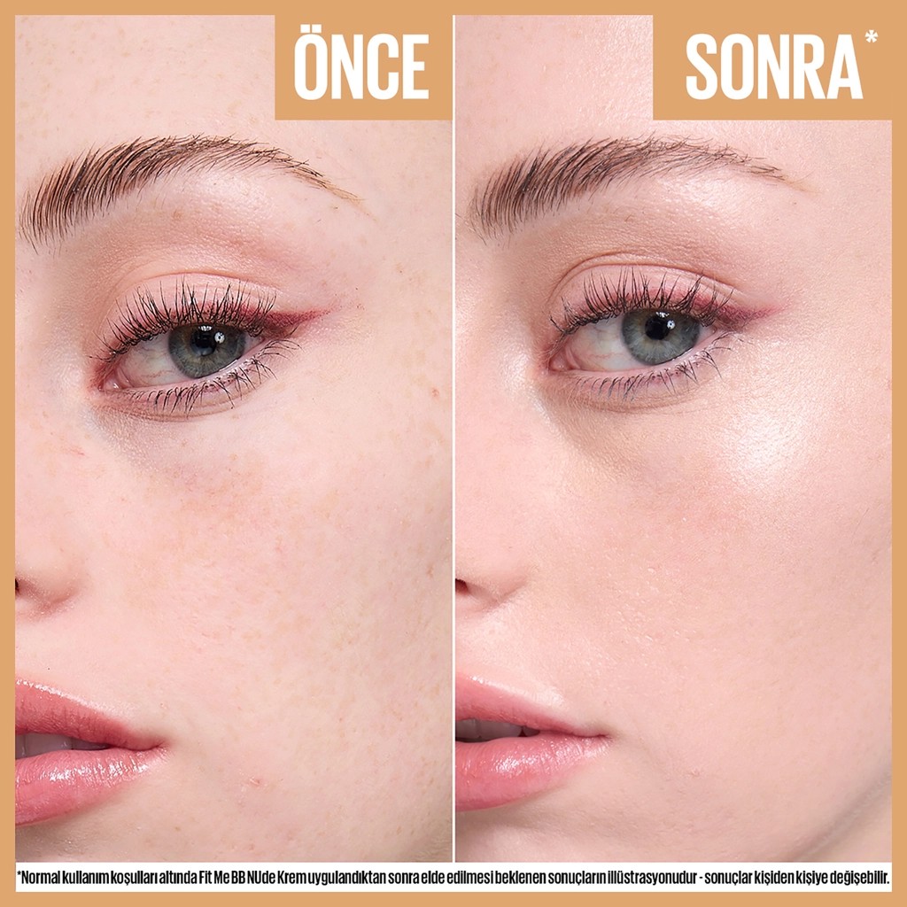 Maybelline New York Fit Me Nude Cilt Bakımı Etkili Nemlendirici SPF50 BB Krem 20