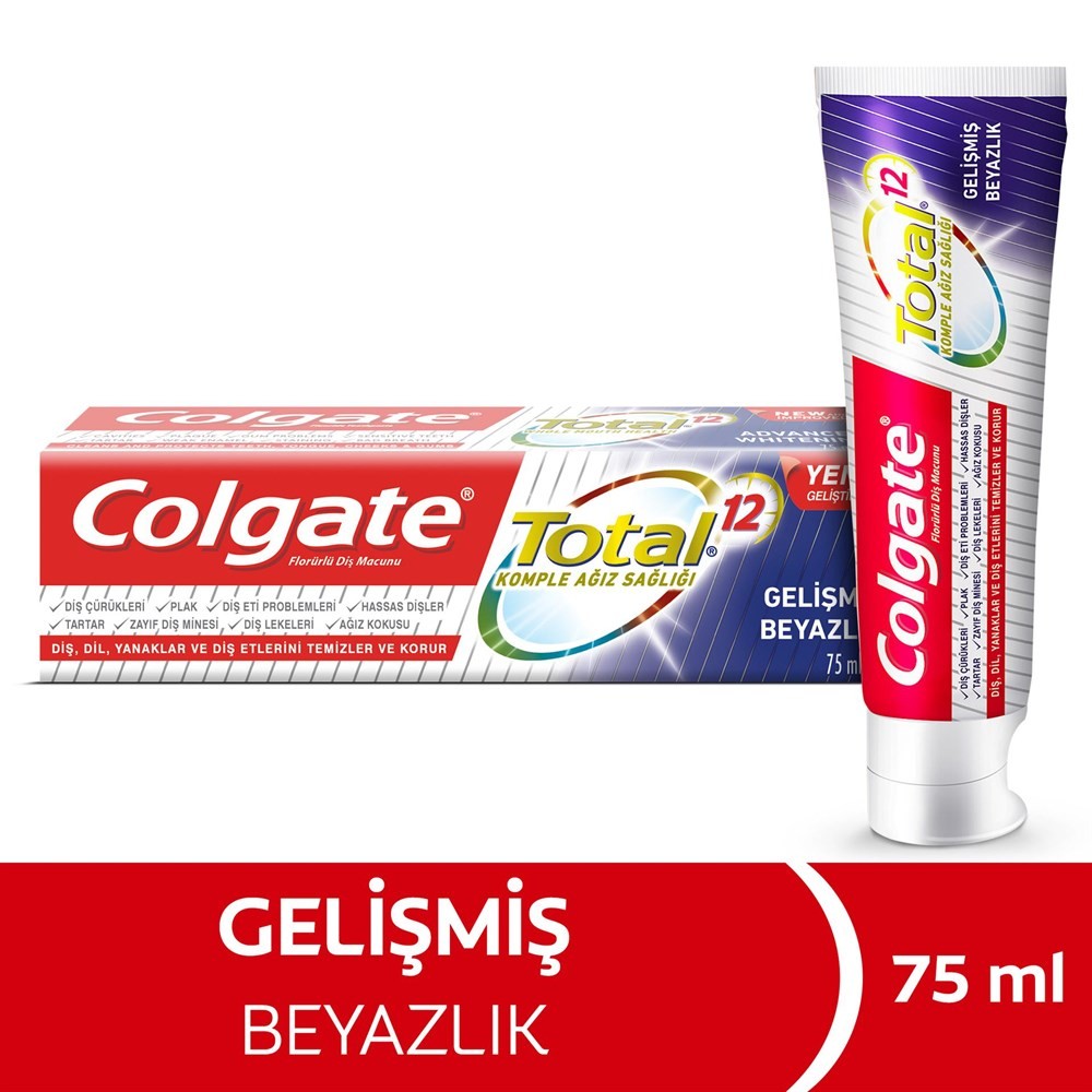 Colgate Beyazlatıcı Diş Macunu -Total Gelişmiş Beyazlık 75 ml