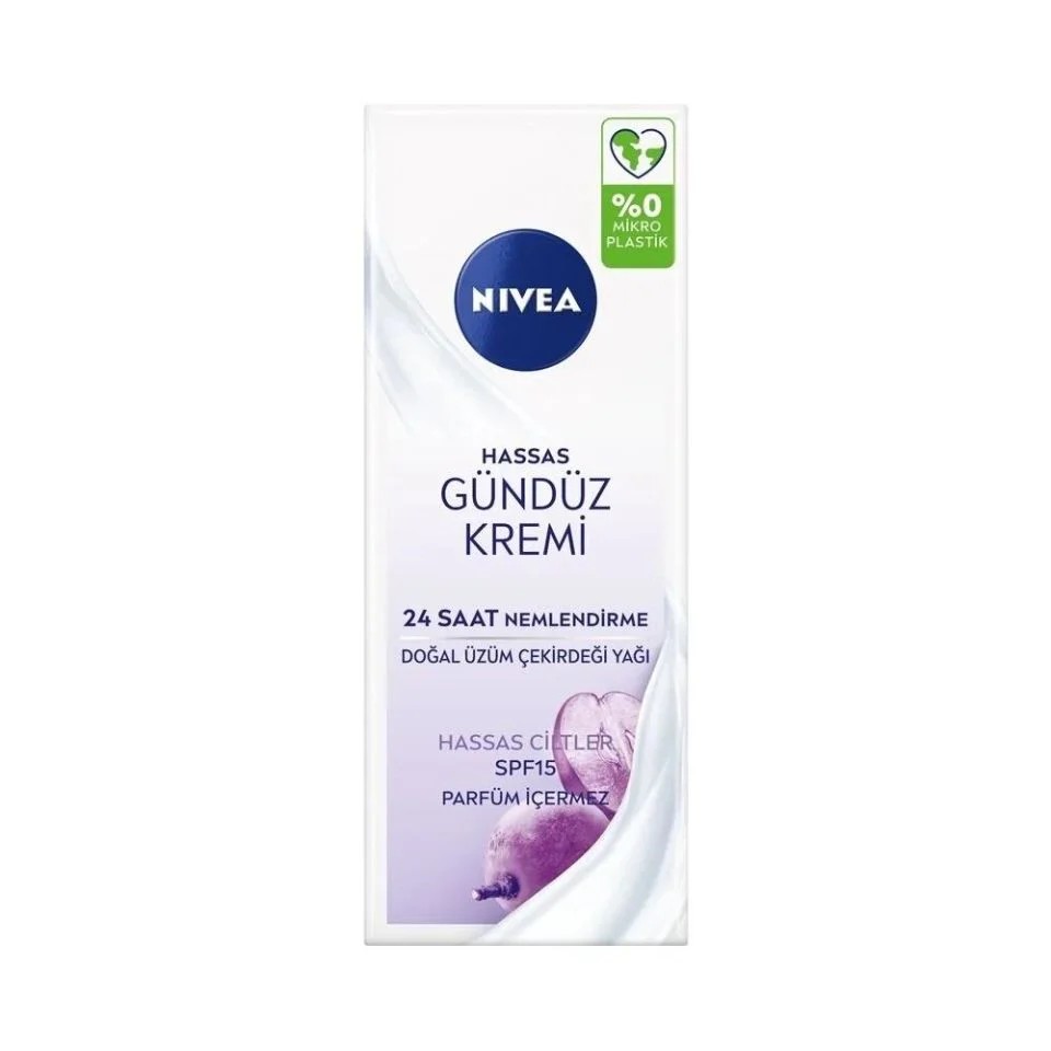 Nivea Hassas Gündüz Kremi 24 saat Nemlendirme Spf 15 50ml