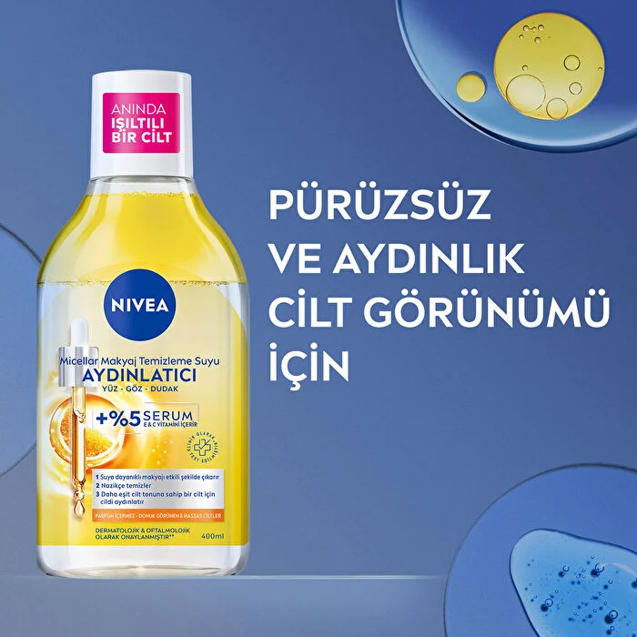 Nivea Micellar Makyaj Temizleme Suyu Serum İçerikli Aydınlatıcı 400 ml