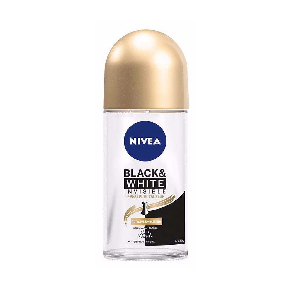 Nivea Black &amp; White Invisible - İpeksi Pürüzsüzlük Roll-On Deodorant 50 ml