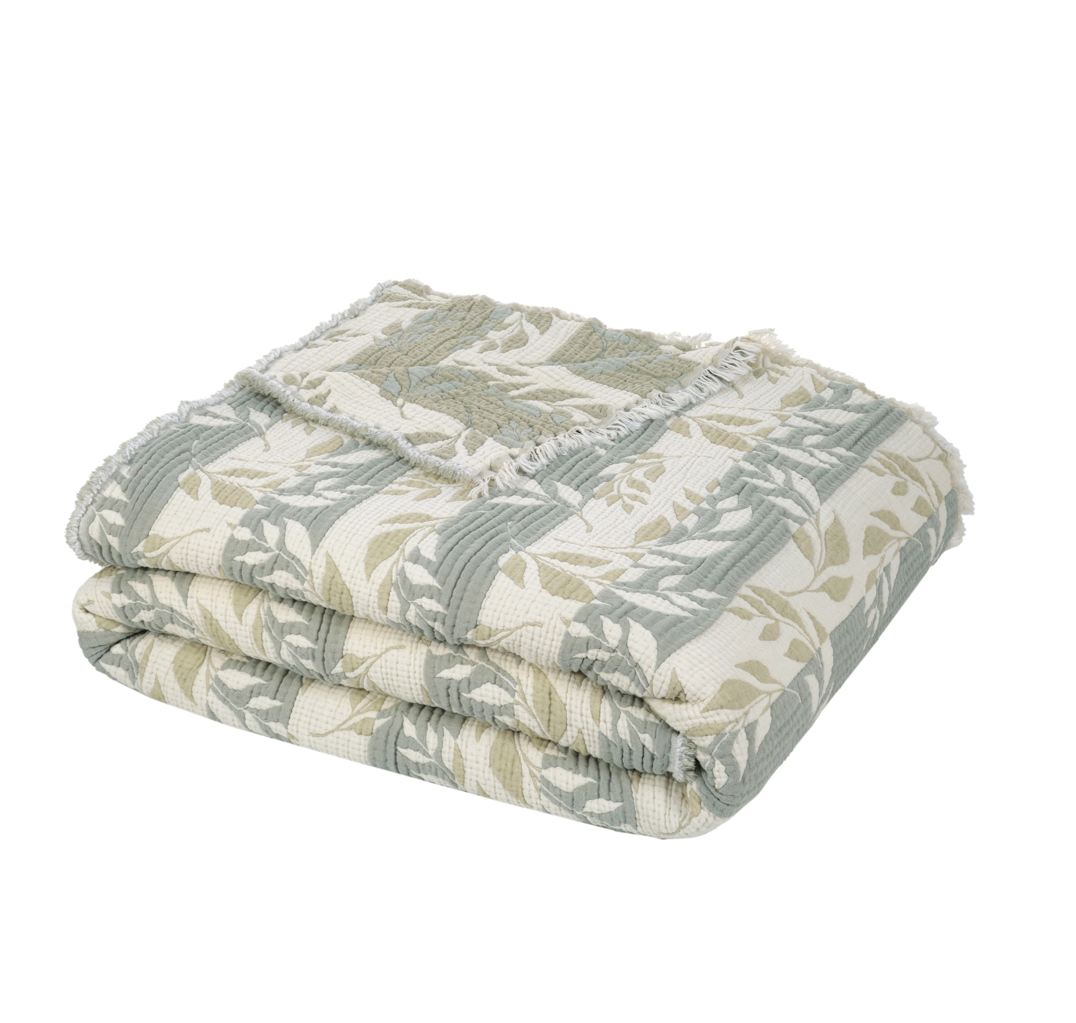 Çift Taraflı, Jakar Desenli, 5 Katlı, Dolgulu Müslin Battaniye, Çok Amaçlı Battaniye, Battal boy ( 220 x 240 cm )