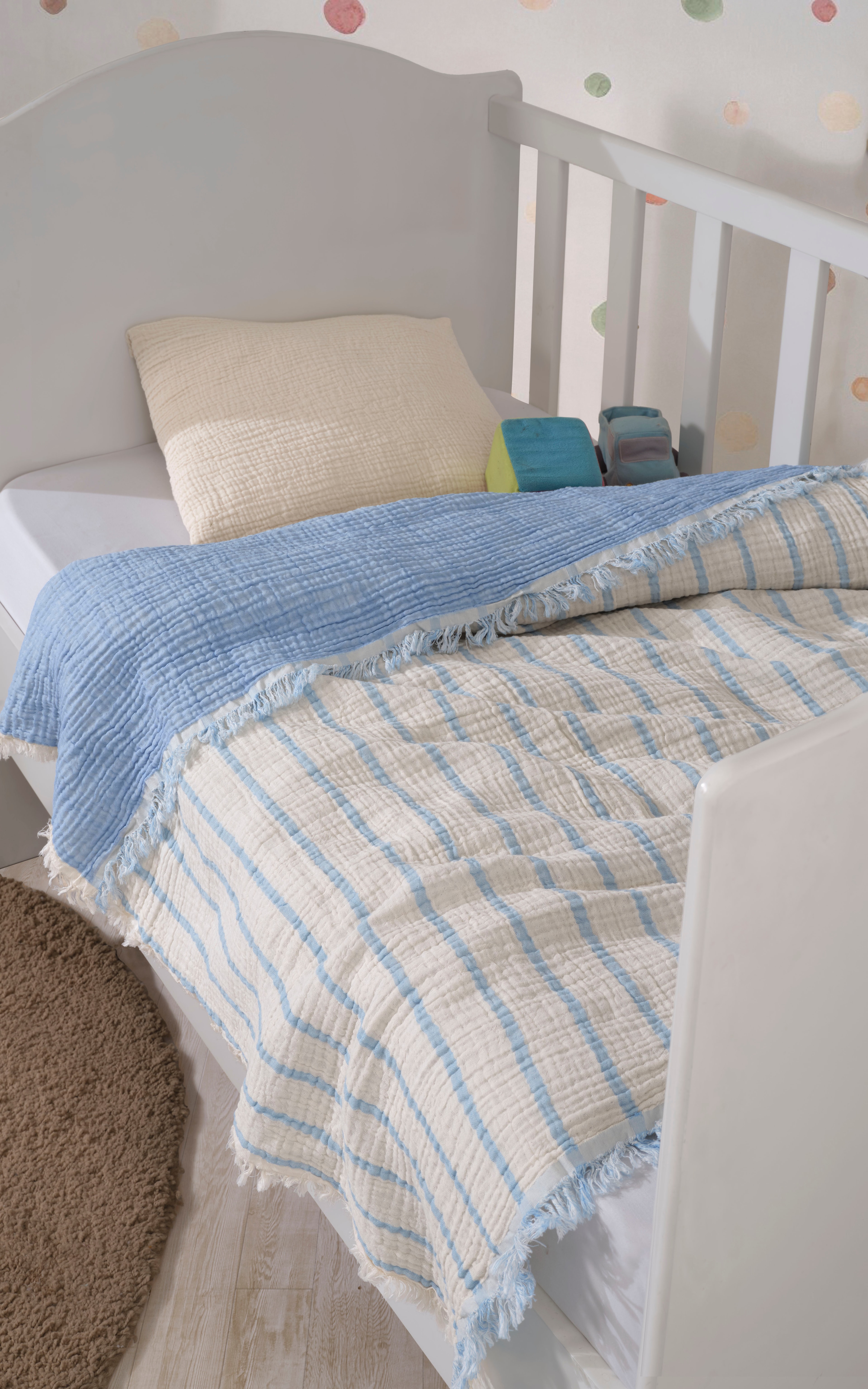4 Katlı Çift Taraf 100 x 120 CM Bebek Müslin Örtü Pamuklu Çok Amaçlı Bebek Battaniyesi